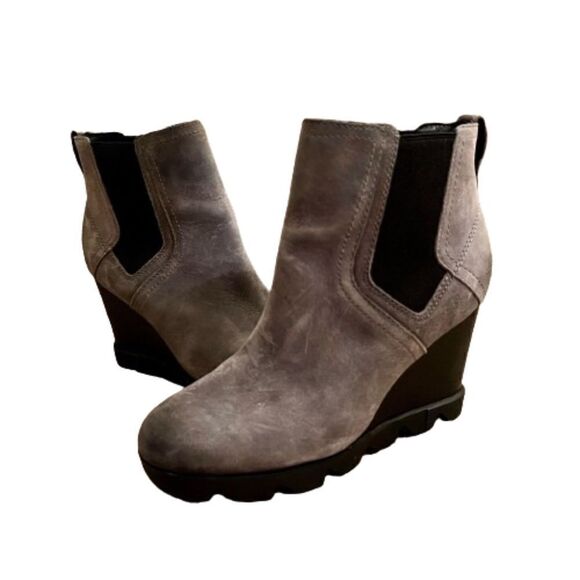 EEUC Sorel Joan Uptown Chelsea Bootie Boots in Quarry Gray Size 6 Medium - Picture 1 of 8